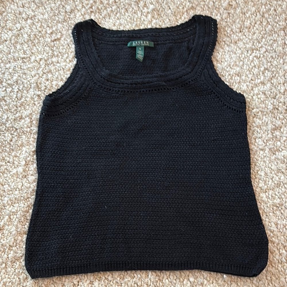 Ralph Lauren Black Sleeveless Knit Top size m